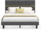 VASAGLE Polsterbett, Doppelbettgestell, Bettgestell, passend für 140 x 200 cm Matratze, verstellbares gepolstertes Kopfteil, Bettrahmen, Metall, Massivholz, modern, schiefergrau RMB504G01