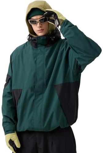 GSOU SNOW Mens Womens Baggy Snowboard Jacket Hoodie Shell 20K Waterproof