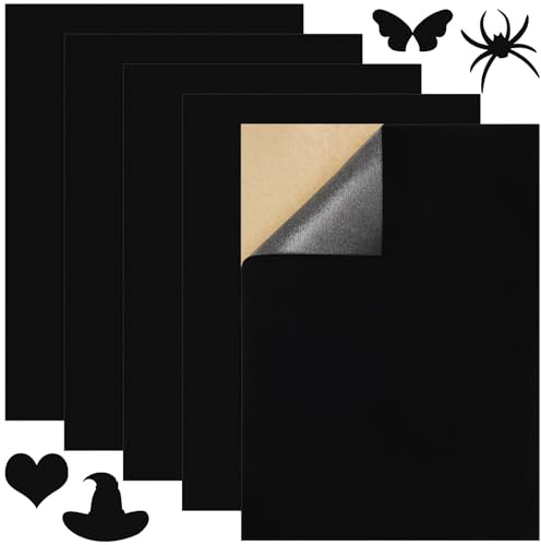 Wzone 5 Stück Samt Selbstklebend, 30×21cm Samtstoff, Samtstoff Schwarz für Schmuckkästchen, Schublade und DIY Handwerk