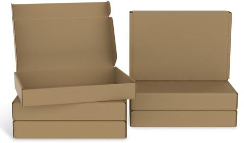 Aufun 20 scatole per spedizioni postali piatte in cartone ondulato, 32 x 22 x 5 cm