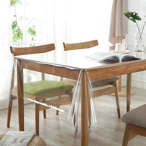 Tischdecke Transparent Tischfolie - 0.13mm Ideal Durchsichtig Schutzfolie, Wasserdicht Abwaschbar PVC Folie Fettdicht Tischschutzfolie (140X180CM)