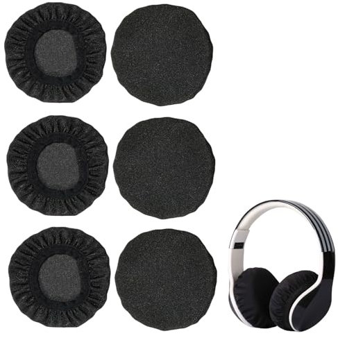 6 almohadillas de oreja para casco, almohadillas de espuma, almohadillas para los oídos para casco, fundas de casco extensibles lavables, fundas para auriculares de tejido flexible, espuma casco.