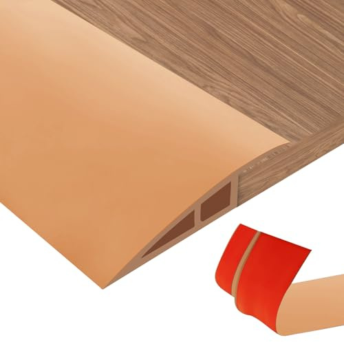 PVC Türschwellen Leiste, Übergangsprofil Selbstklebend Höhenausgleich von 10–15mm, Übergangsleiste Boden zum Verbinden von Bodenfugen und Teppichschwellenübergang, Bodenfliesen 2M