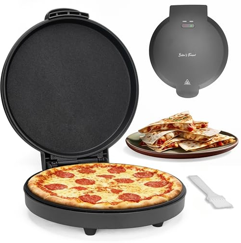Baker’s Friend Countertop Pizza Maker, Electric 31cm Pizza Maker Machine for Family-sized Quesadillas, Omelettes and More, Non-stick Cooking Plates, 1400W, Graphite