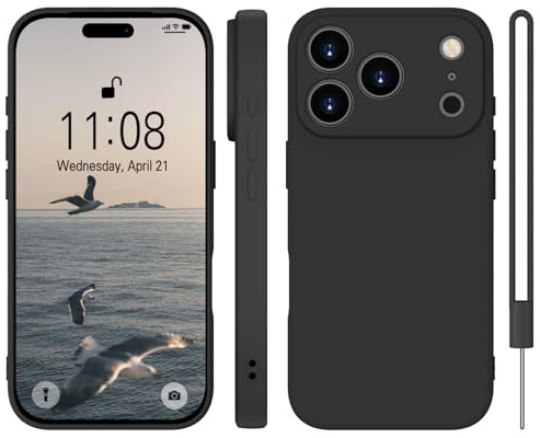 WXX für iPhone 17 Pro Max Hülle Silikon Case 6.9'' Schwarz | Handyhülle für iPhone 17 Pro Max Dünn Slim mit Microfiber,Kratzfeste Rundumschutz Case Hülle