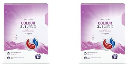 by Amazon Capsules de lessive couleur 3 en 1, 24 lavages (Lot de 2)