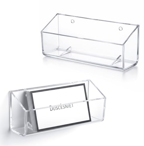 Apojgitn Lot de 2 porte-cartes de visite, supports muraux transparents pour cartes de visite, support vertical pour cartes de visite, affichage mural pour plusieurs autocollants, convient pour 40 à 60