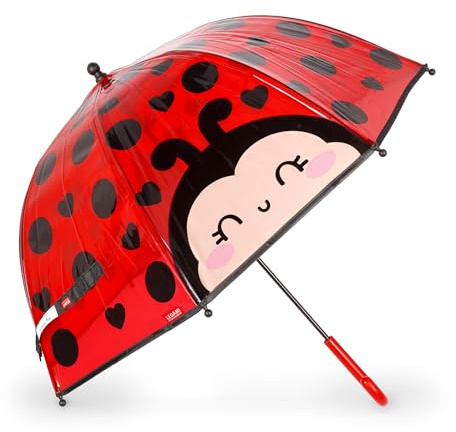 Legami - Parapluie enfant Dancin' In The Rain, structure coupe-vent, ouverture manuelle, fermeture en tissu avec espace pour le nom, poignée crochet, 73x65 cm