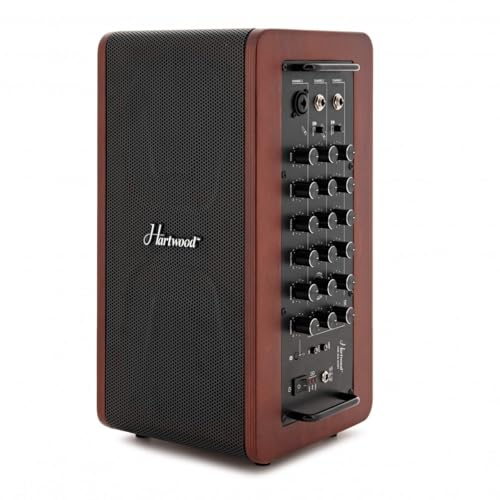 Hartwood Tragbarer 60-Watt-Akustikgitarrenverstärker mit Bluetooth | Tragbares PA mit Rucksack für Einfachen Transport, EQ Hall und Vocal-Echo, Drei Eingänge, 5h Akku, Bluetooth