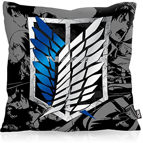 VOID Titan Aufklärungstruppe Wappen AOT Kissenbezug Kissenhülle Outdoor Indoor on Attack, Kissen Größe:40 x 40 cm