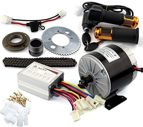 L-faster 24V36V 350W Motor Kit Electric Gokart Engine System with Gas Pedal Electric Child Bike Conversion Kit DIY Electric 4-Wheels Cart (24V Twist kit)