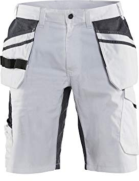 Blaklader 109913301098 Maler Shorts mit Stretch, Weiß/Dunkelgrau
