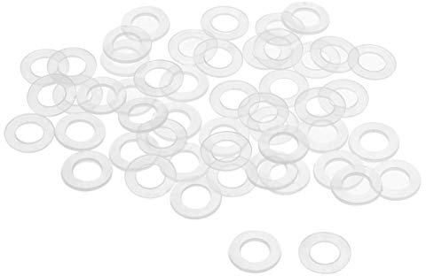 sourcing map Rondelle Nylon Plat Joint Étanchéité M6 11mm OD 6mm ID 0.8mm Épaisseur pour Robinet Tuyau Eau Transparent Paquet de 50