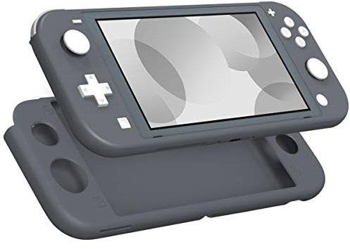 MoKo Protective Case Compatible with Nintendo Switch Lite, Soft Silicone Cover Rubber Anti-Scratch Shockproof Shell Case Accessories for Switch Lite Console and Controller - Gray