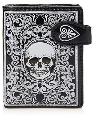 Shagwear ® Portemonnaie Geldbörse Damen Geldbeutel Mädchen Bifold Mehrfarbig Portmonee Designs: (Schädel/Skull)