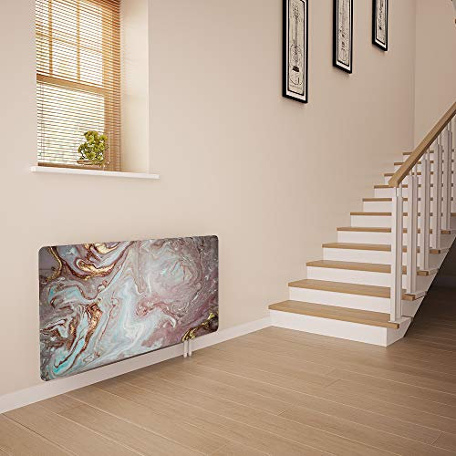 Glass Radiator Cover Printed - Liquid Stone - Made by Premier Range in 1020mm Wide x 640mm High