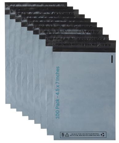 DVIVA 100 st grå postpåsar 11,4 x 17,8 cm (114 x 180 mm) Vattentäta och tåliga postpåsar Starka självhäftande kurirpåsar Tåliga postpåsar, perfekt för leverans, frakt och paket