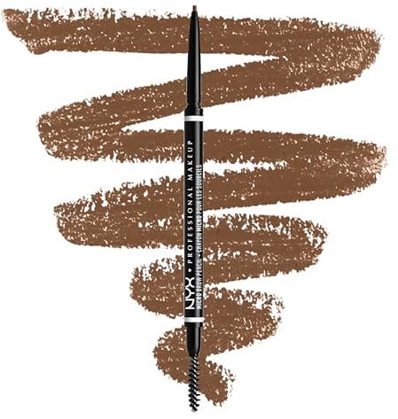 NYX Professional Makeup Micro Brow Pencil, Doppelseitig mit ausdrehbarem Augenbrauenstift und Bürstchen, Vegane Formel, Farbton: Cool Ash Brown