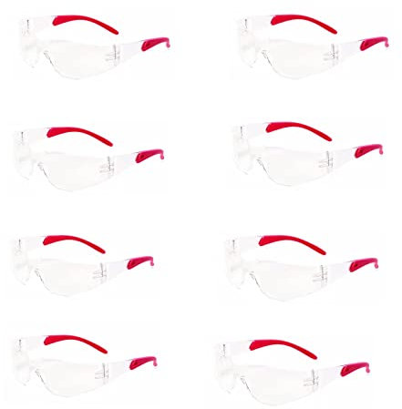 KAYLRE 8 PSC Gafas de seguridad, gafas protectoras transparentes, gafas de protección de seguridad, gafas de seguridad para niños Nerf Gun Battles, construcción, bricolaje, laboratorio, soldadura