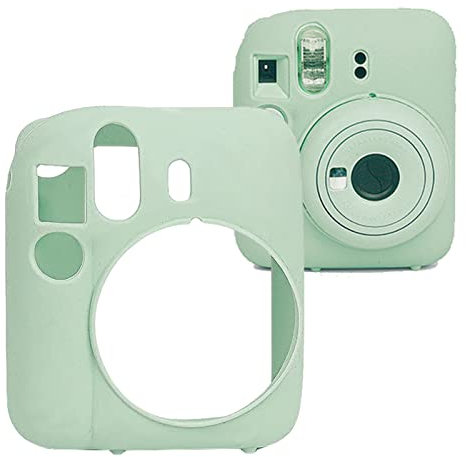 Kimyoaee Camera Case for Fujifilm Instax Mini 12 Instant Camera Accessories Premium Soft Silicone Protective Carrying Cover - Mint Green