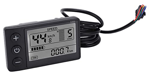Tbest Display LCD Bildschirm 48v Fahrrad mit SM Stecker, S866 Elektro-Fahrrad Display LCD Messgerät 24 V 36 V 48 V Elektroroller Bedienfeld Bike Computer mit SM-Stecker