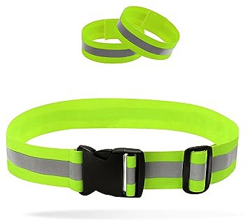 GOOFIT reflektierender Sicherheitsgurt, Hohe Sichtbarkeit, Reflektorgurt mit Riemen, Reflektorgurt zum Joggen, Radfahren, Reflektorgurt