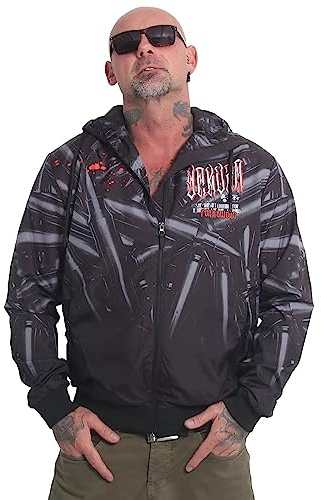 Yakuza Herren Sword Windbreaker, Schwarz, S