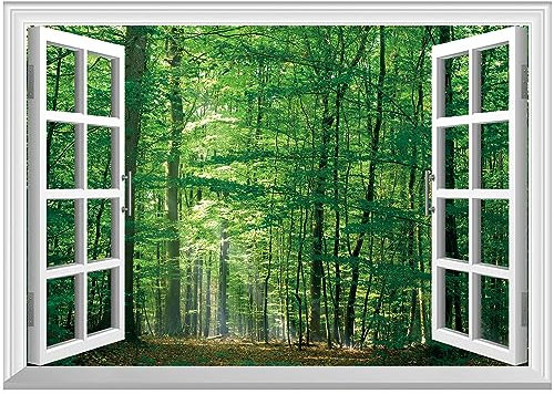 FLFK Adesivo da parete con finestra finta, adesivo da parete con finestra finta, per decorazione da parete, 121,9 x 81,3 cm, set di 2 fogli