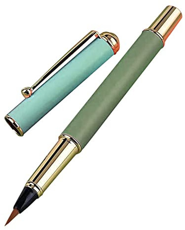 YANGLY Pincel De Caligrafía China Clip De Pluma De Metal Amortiguador De Tinta Lleno De Pistón Recargable Apto para Principiantes Niños Adultos Caligrafía