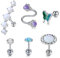 AceFun 6 Stück Silber Knorpel Ohrstecker Chirurgenstahl Helix Piercing Labret Flache Kugel Zurück Daith Ohrringe für Damen Herren