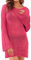 Women's Summer Cover Ups Long Sleeve Beach Dress Bathing Suit Bikini Beachwear Crochet Cover Up Rose Red
