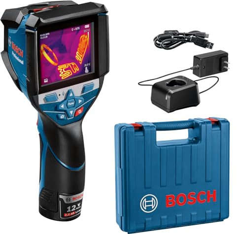 BOSCH GTC600C Professional Thermal Imaging Camera with Wireless Connectivity and Voice Notes - Infrared Camera for Electricity, HVAC and More - Includes 12V Rechargeable Battery
