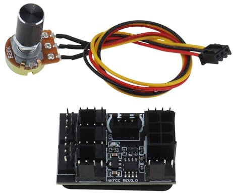 VGOL Ventilateur de refroidissement PWM à 3 broches 4 broches Régulation de la pression pour châssis PC Hub 8 voies Contrôleur de vitesse 12 V CC Port d'alimentation 6 broches avec câble Noir