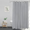 Extra Überlänge Duschvorhang mit 240 cm Fallhöhe, Grau Textile Polyester Badvorhang, Wasserdicht und Trocknet Schnell, Antischimmel Waschbar Dusch Vorhang 200x240 cm für Badezimmer mit 14 Ringen