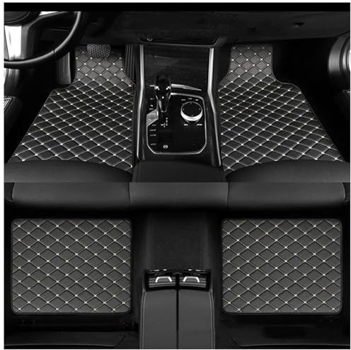 MMHGFIR 4 Stück Auto-Leder-Bodenmatten, für MG4 MG 4 Auto vorne und hinten Fußmatten Allwetter-Leder wasserdicht rutschfest Kratzfest Innere ZubehöR,C