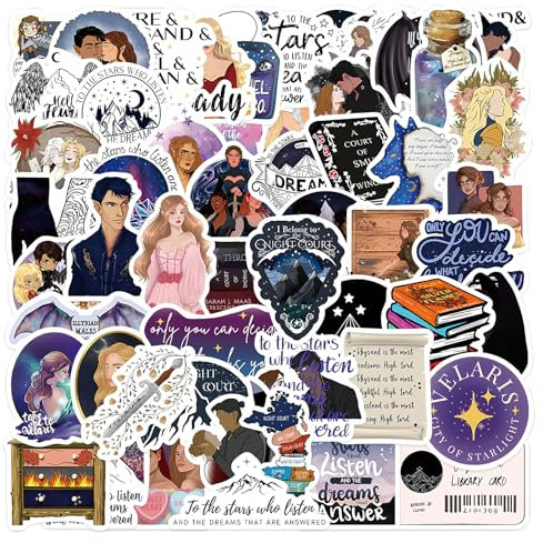 60 Stück Acotar Aufkleber, Fashion Decals Graffiti Wasserdichte Vinyl Sticker, Klassischer Charakter Sticker, Gemischte für Laptop, Koffer, Skateboard, Computer, Wasserflaschen, Auto