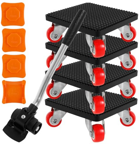 Ensemble d'outils de déménagement de meubles de 400 kg, rotatif à 360 °, très résistant, économe en main-d'œuvre, chariot et outil de levage silencieux pour lit, canapé, bureau, réfrigérateur