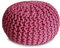 Amago home Sitzpouf Strickhocker Pouf Ø45 H30cm Bodenkissen Indoor Baumwolle nachhaltig recycelt Farbe pink