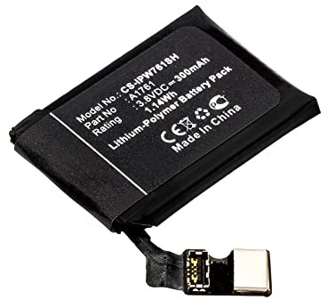 300mAh 1.14Wh Battery Replacement for Apple Watch 2 42mm, Watch A1758, Watch A1817, Watch Series 2 42mm Smartwatch fit Part No. A1761