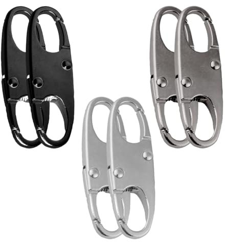 Tabanzhe 6PCS Zipper Lock Clips-Anti Theft Backpack Zipper Pull Locks Double Opening Snap Travelling Bag S Carabiner Hooks for Travel Outdoor Sports Camping