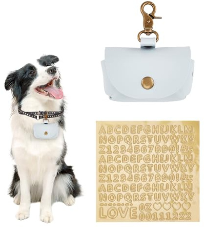 NICENEEDED Hellblaue Tasche Für Den Eheringträger Für Hundehalsband Ringbox Aus PU Leder Für Eheringe Ringhalter Für Paare Für Haustiere