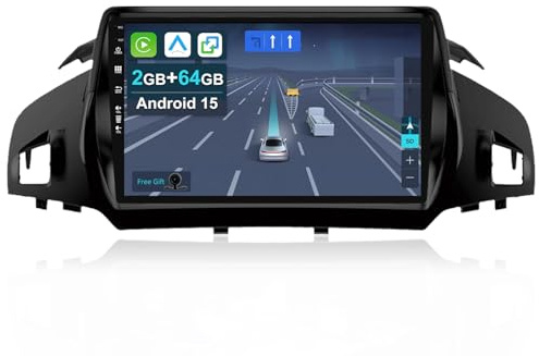 CADLEY 9 [2+64G] Android 15 2 Din Autoradio per Ford Kuga Escape C-max 2013-2017-[Integrato Wireless CarPlay/Android auto/GPS Sat Nav/Bluetooth 5.0/Wifi/4G/Mirror Link]+Fotocamera