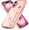 LCHULLE Coque Compatible avec iPhone 16 Femmes Filles Motif Étui de Téléphone TPU Souple Résistant aux Chocs, Anti-Rayures Coque pour iPhone 16 Rose