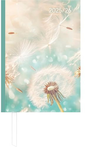 Alpha Edition - Campustimer Blowballs A6 2025/2026 – Semesterplaner A6 (ca. 10,5×14,8 cm) – Studenten- & Schülerkalender Weekly mit robustem Hardcover & Notizseiten – Motiv Pusteblume