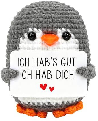HUKUMA Ich Liebe Dich Geschenke Positive Pinguin, Pocket Hug Pinguin Valentinstagsgeschenk, Partner und Pärchen Geschenke zu Valentinstag Hochzeitstag Jahrestag Geburtstag Weihnachten für Sie Ihn