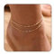 HARJJME Fußkettchen für Damen Silber 925 Gold Fussketten für Frauen Doppelte Herz Perlen Plättchen Twist Infinity Fußkette Verstellbare Layered Sommer Strand Fußschmuck Geschenk