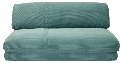 Miliboo Sessel, ausklappbar, 2-Sitzer, aus Cordstoff, Celadongrün