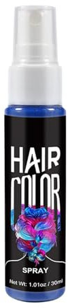 Haarspray Farbe,Haarspray Damen/Herren,Hair Dye Shampoo,Temporäre Haarfarbe Blau,Liquid Hair Spray, Abwaschbar Und Sicher,Schnelle Haarfärbung,Haar Colorationen Für Halloween, Karneval,Cosplay