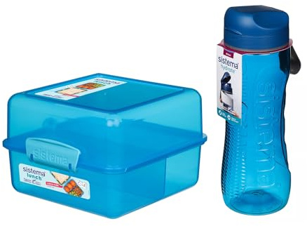 Sistema Lunch- und Trinkset – 1,4L Lunch Cube + 800ml Tritan Active Bottle – Blau/Ocean Blue
