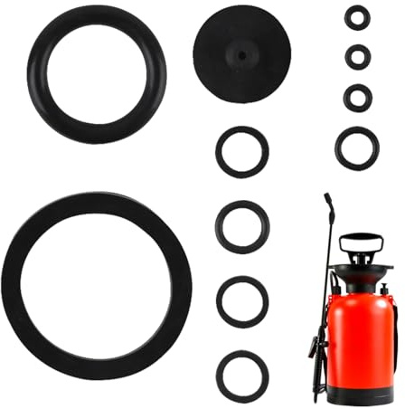 11 Stück Gartensprüher Dichtungsringe, Drucksprüher Ersatzteile für 3L 5L 8L Sprüher, Sprühgerät Zubehör, Gummidichtringe Dichtung Ersatzteilset für Gartenspritze